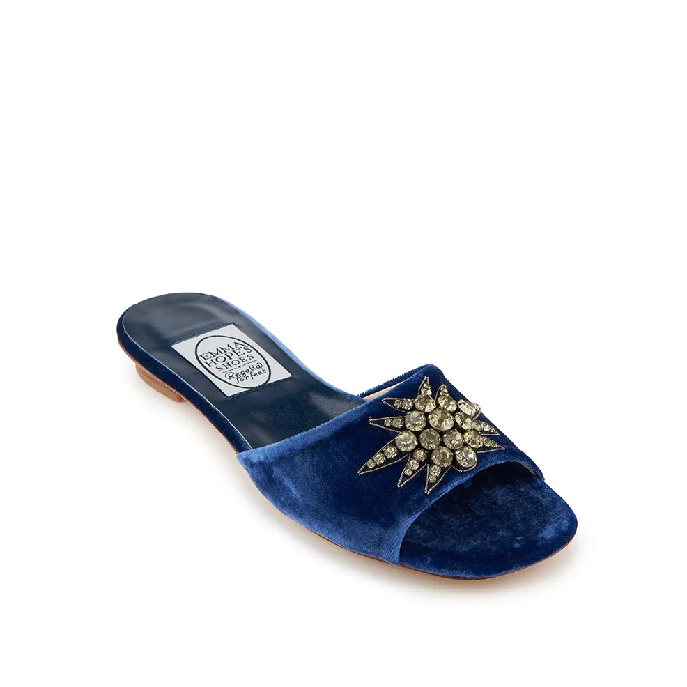 Very Lucky Stars Open Mule-Navy