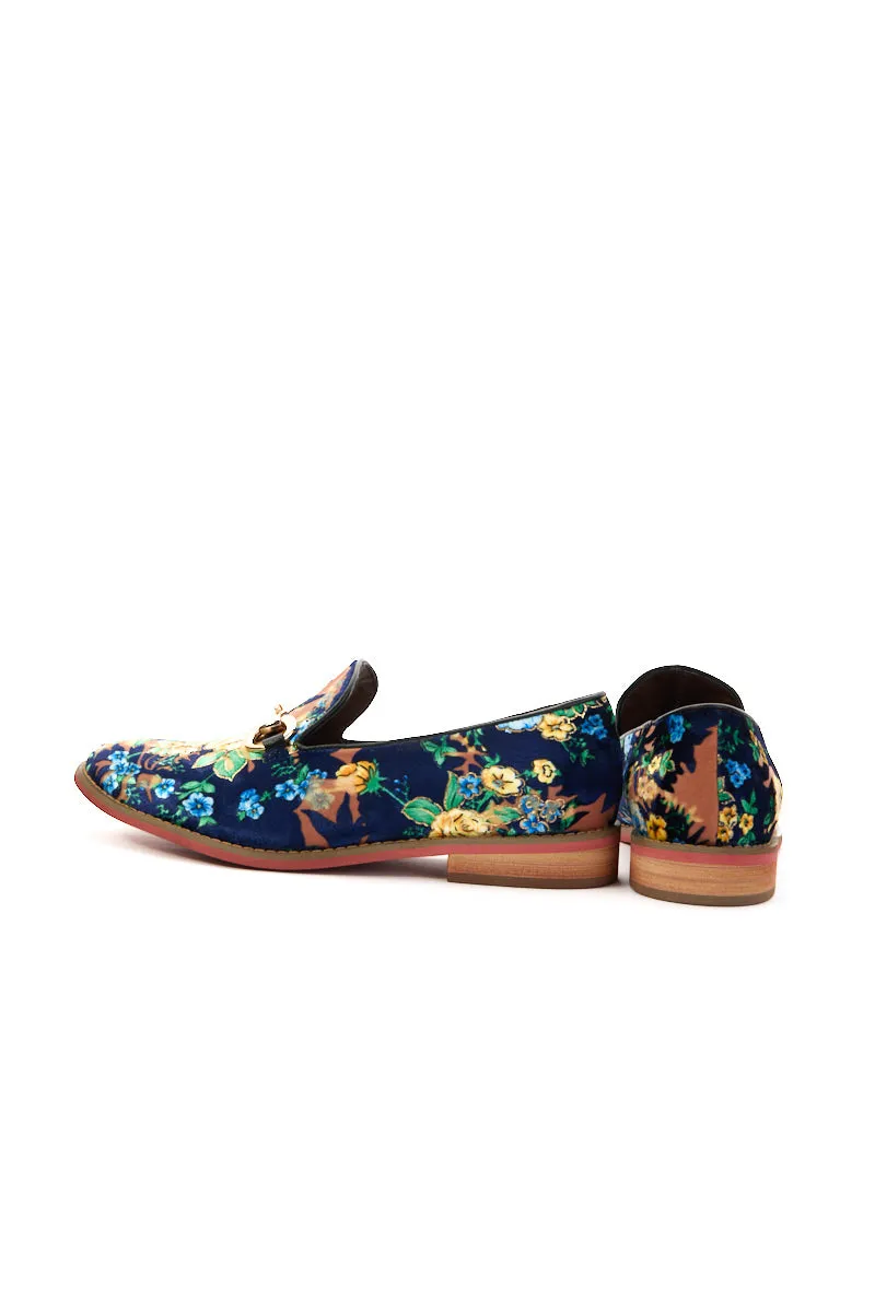 Vicconfy | Essie Floral Printed Suede Loafer