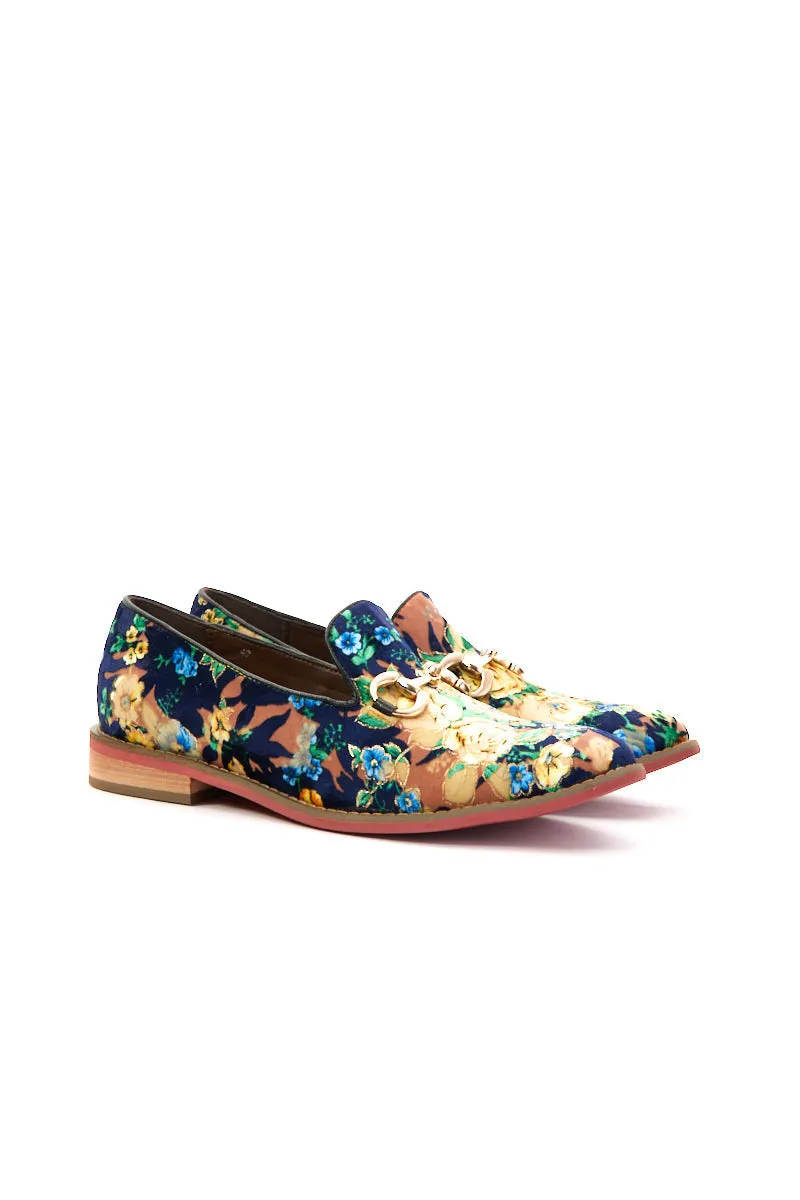 Vicconfy | Essie Floral Printed Suede Loafer