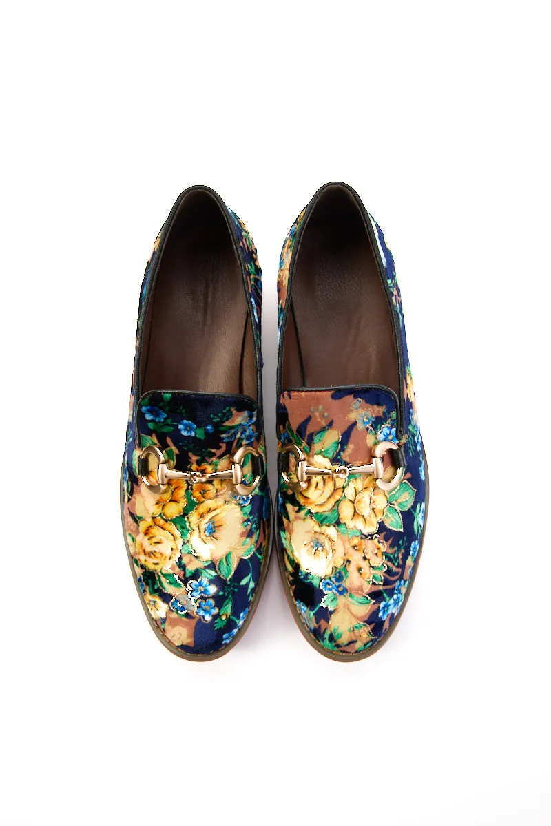 Vicconfy | Essie Floral Printed Suede Loafer