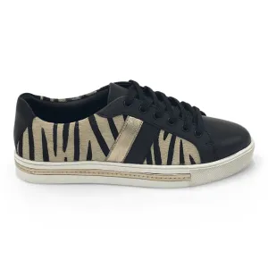 Wide fit lace up trainer