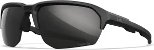 Wiley X JAKL Captivate Polarized Sunglasses, Safety Glasses for Men and Women, UV Eye Protection for Shooting and Outdoor Matte Black Frames, Black Mirror Lenses