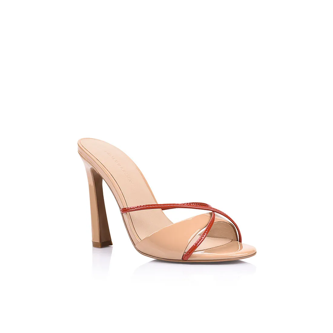 Willow Mule Beige & Red Leather