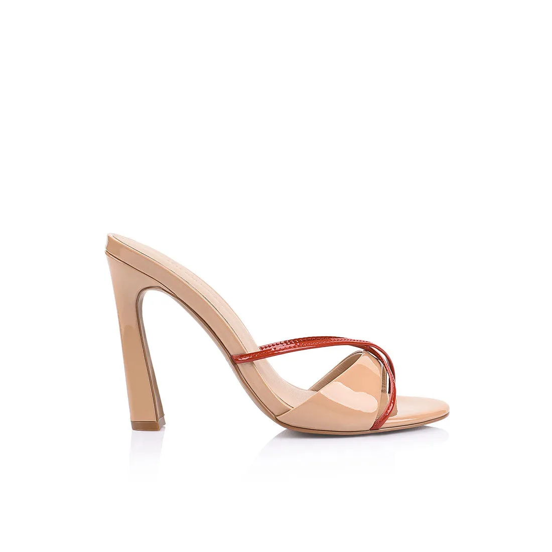 Willow Mule Beige & Red Leather