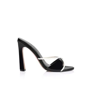 Willow Mule Black & White Leather