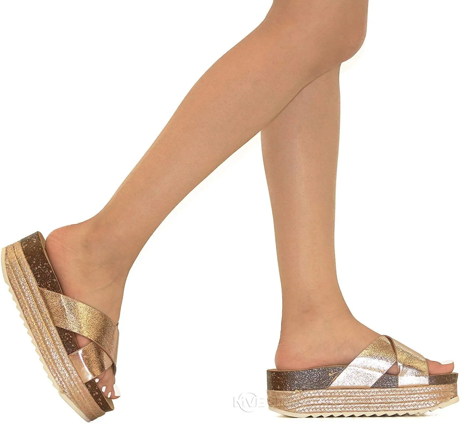 Women Platform Sandal Casual Beach Espadrille Slip On Summer Slides GG11