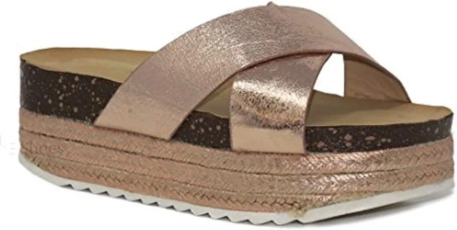 Women Platform Sandal Casual Beach Espadrille Slip On Summer Slides GG11
