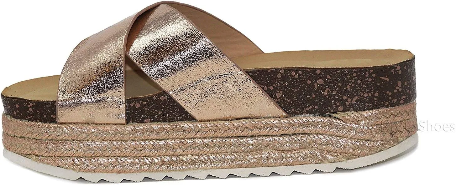 Women Platform Sandal Casual Beach Espadrille Slip On Summer Slides GG11