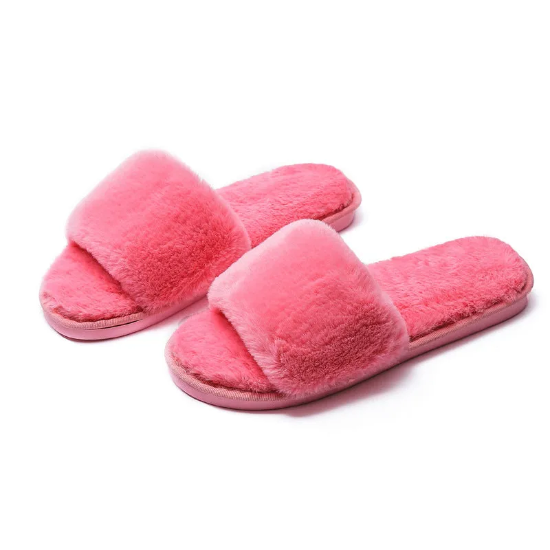 Women's Fleece Slippers - Comfortable and Non-Slip Mule Style