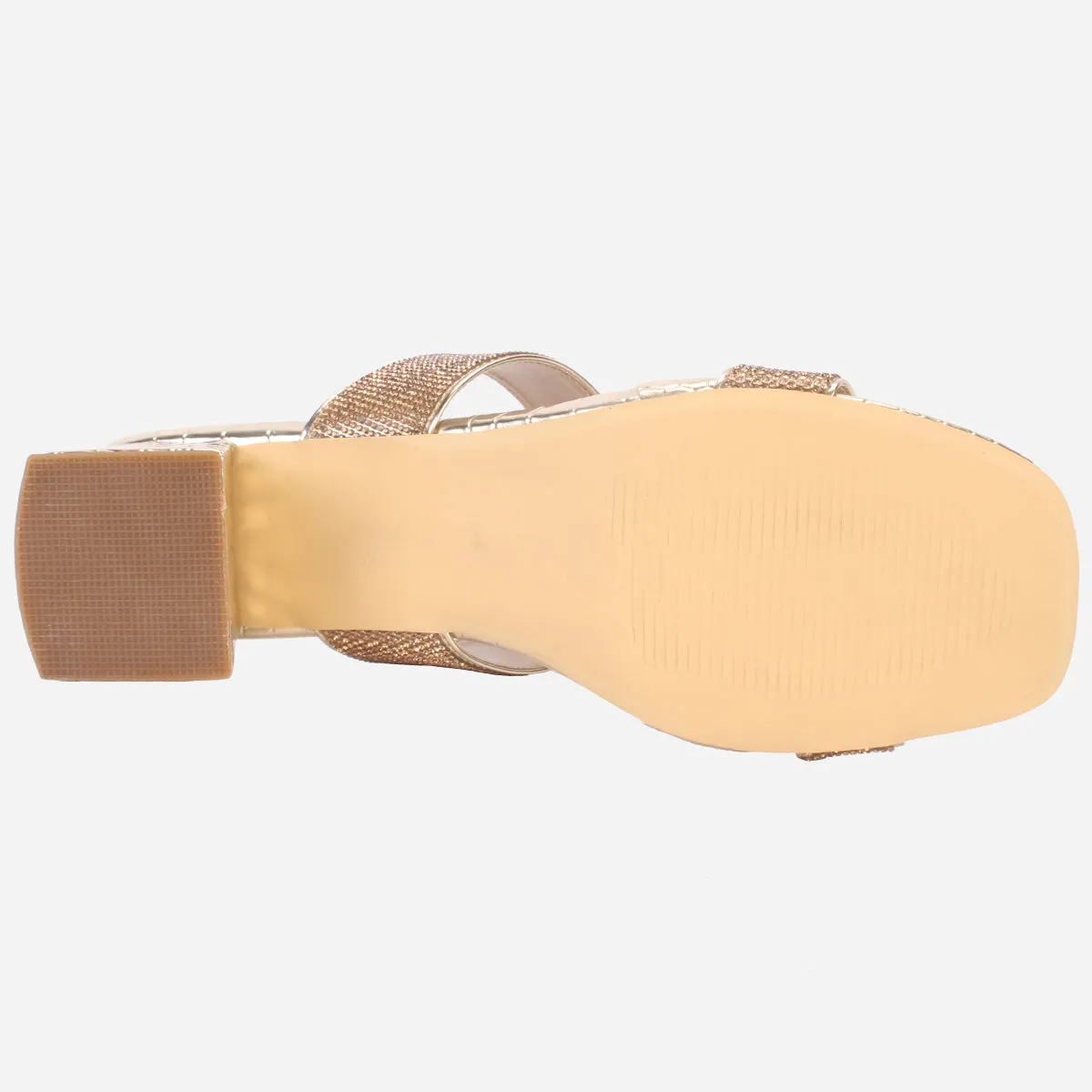 Womens "SEZEN" Block Heel Slide In Sandals