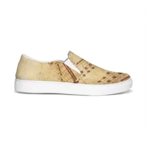 Womens Sneakers - Sheet Music Print Slip-on Canvas Shoes / Slip-on by inQue.Style