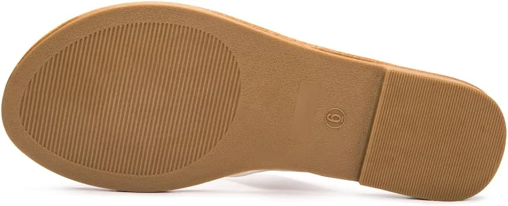Women's Thong Sandals Flip Flop T Strap Sandals Slip On Flat Sandals Casual Slide Sandals for Women Dressy Summer