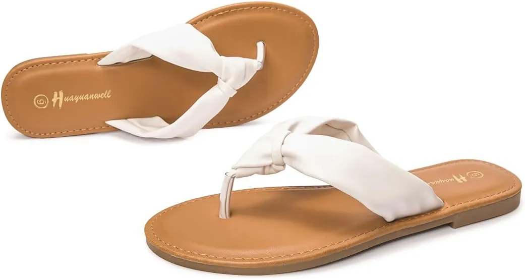 Women's Thong Sandals Flip Flop T Strap Sandals Slip On Flat Sandals Casual Slide Sandals for Women Dressy Summer
