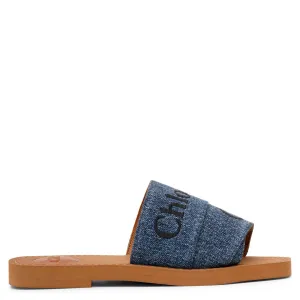 Woody denim slide sandals