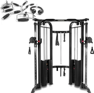 XMARK Cable Machine, Functional Trainer with Dual Weight Stacks, Full Body Workout Machine, All-in-One Workout Gym Equipment, Exercise Equipment for Gym and Home