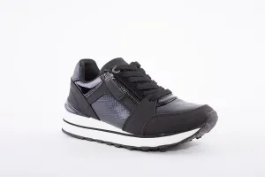 XTI - 43009 LACED FASHION TRAINER - BLACK