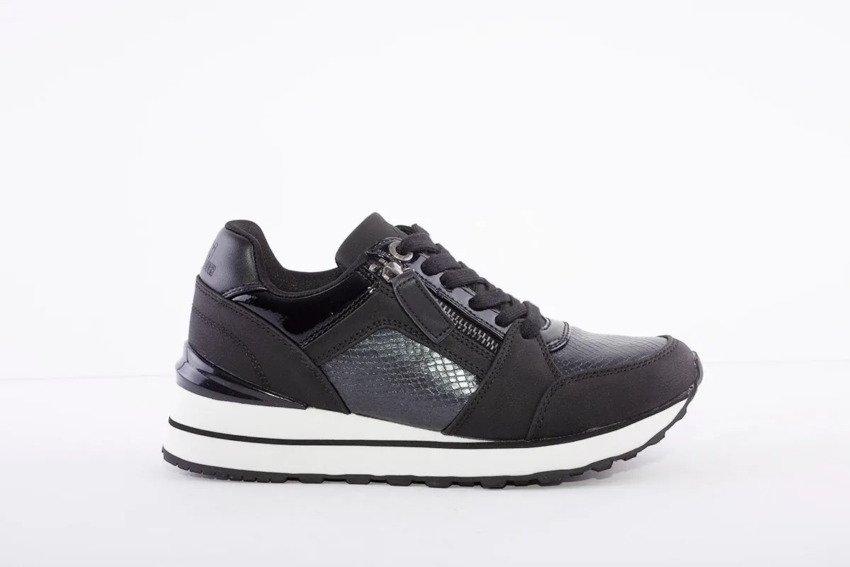 XTI - 43009 LACED FASHION TRAINER - BLACK