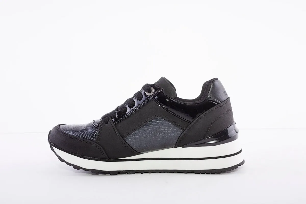 XTI - 43009 LACED FASHION TRAINER - BLACK