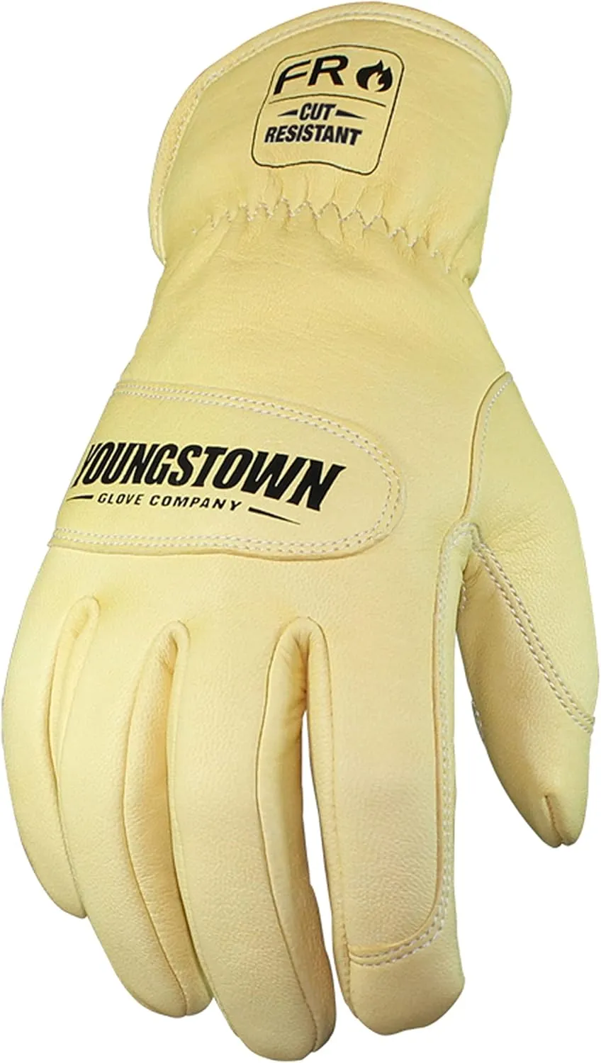 Youngstown Glove Leather Ground Utility Gloves for Men - Kevlar Lined - Cut, Puncture, Flame Resistant, Arc Rated, - Tan, XX-Large