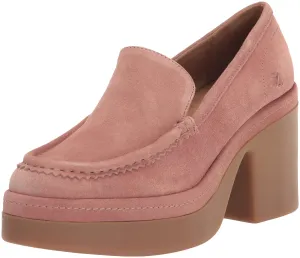 ZODIAC Womens Dorit High Heel Loafer Nougat Pink Suede 10 M