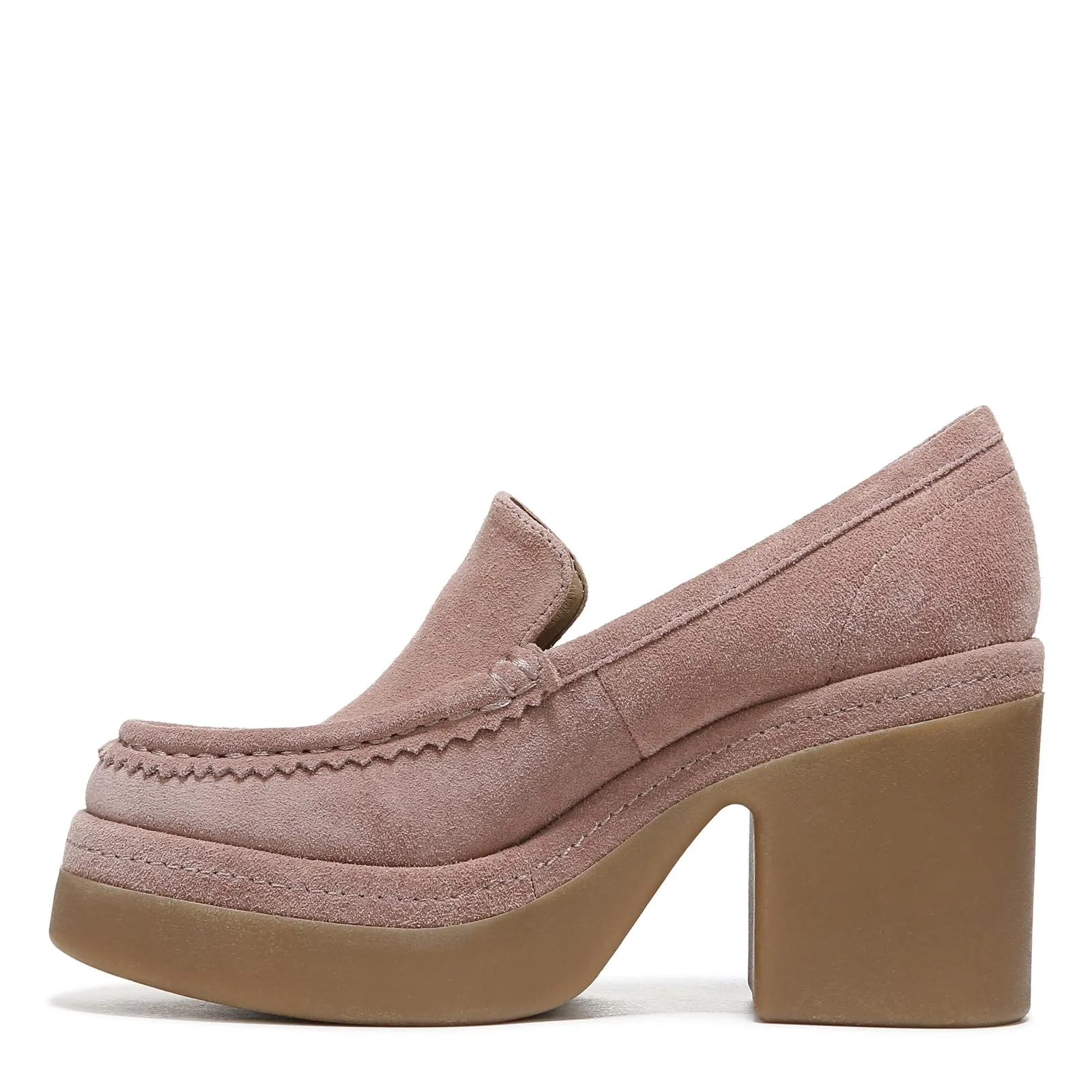 ZODIAC Womens Dorit High Heel Loafer Nougat Pink Suede 10 M