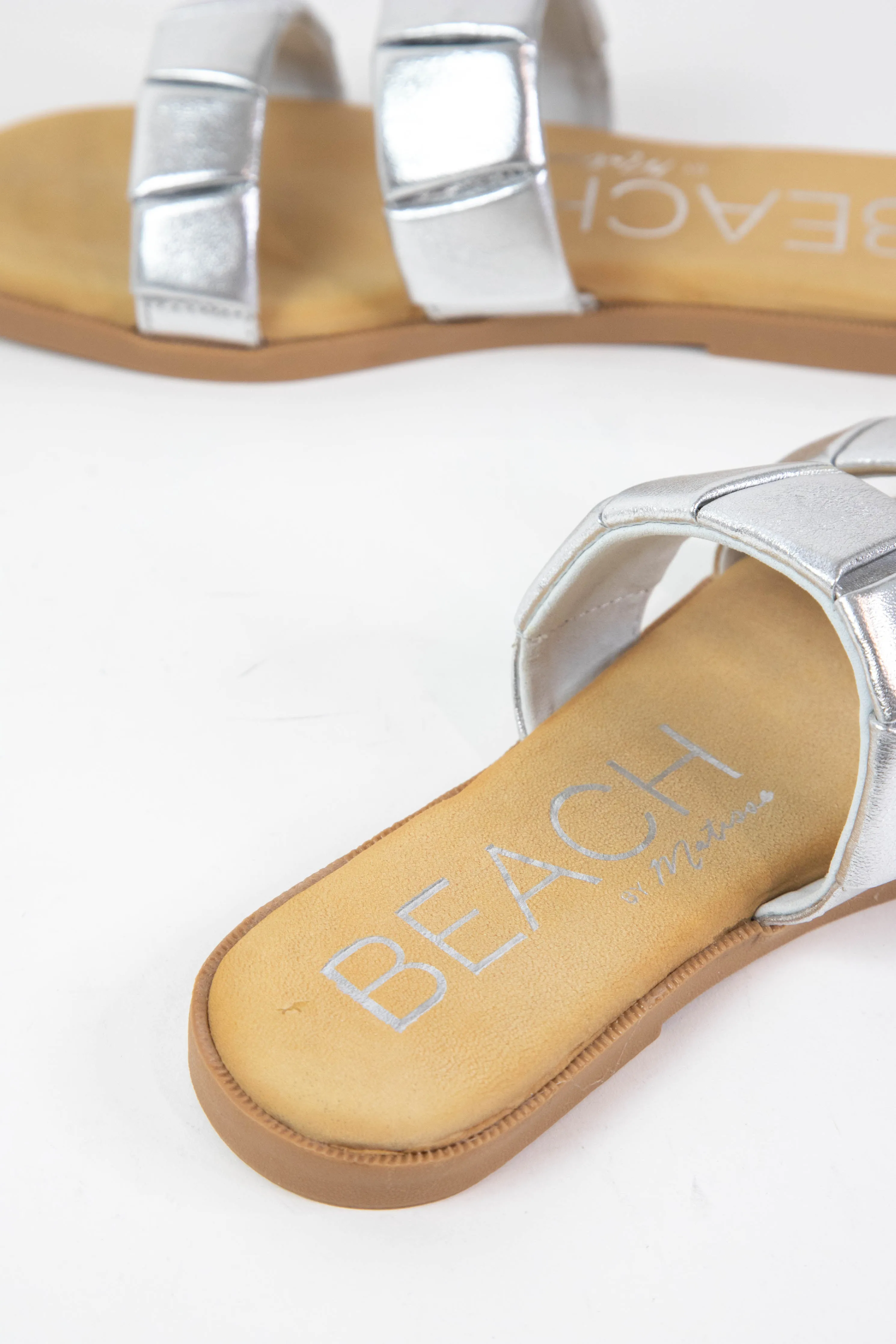 Zuri Double Strap Sandal, Silver | Beach by Matisse